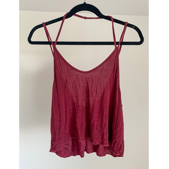 Brandy Melville Maroon Tank Top with Low Back - Picture 4 of 4